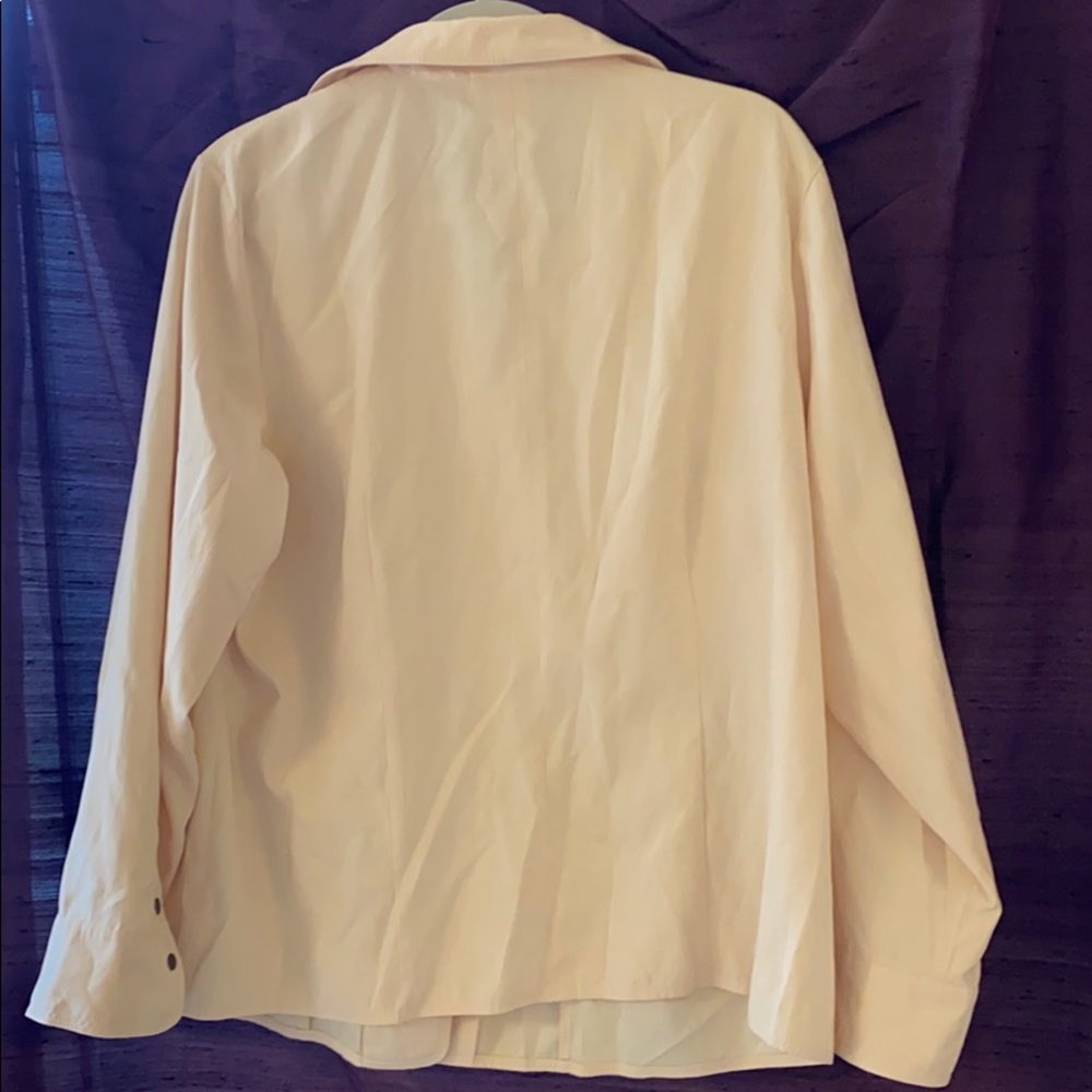 Talbots Buttercream Utrasuede Snap-front Shirt - Picture 4 of 6